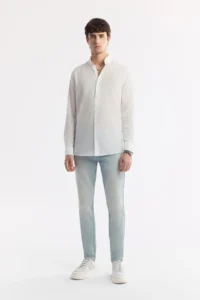Avva Men's White Button Collar 100% Cotton Regular Fit Shirt - Image 5