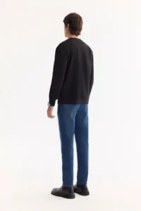 Avva Men's Black Crew Neck Cotton Bi-Stretch Printed Regular Fit Sweatshirt - Image 4