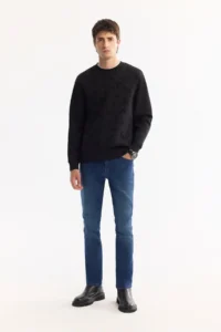 Avva Men's Black Crew Neck Cotton Bi-Stretch Printed Regular Fit Sweatshirt - Image 6
