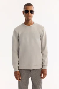 Avva Men's Black Crew Neck Cotton Bi-Stretch Printed Regular Fit Sweatshirt - Image 5