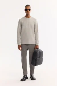 Avva Men's Black Crew Neck Cotton Bi-Stretch Printed Regular Fit Sweatshirt - Image 6