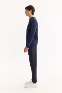 Avva Men's Black Crew Neck Cotton Bi-Stretch Printed Regular Fit Sweatshirt - Image 3