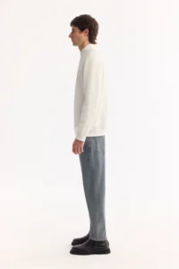 Avva Men's Ecru Crew Neck Textured Elastane Regular Fit Sweatshirt - Image 5