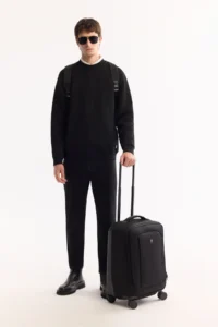Avva Men's Black Crew Neck Striped Elastane Regular Fit Sweatshirt - Image 8