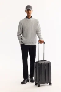 Avva Men's Gray Crew Neck Striped Elastane Regular Fit Sweatshirt - Image 8