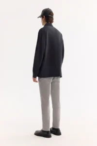 Avva Men's Black Button Collar Soft Touch Oversize Oversize Fit Shirt - Image 4