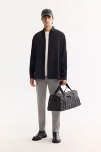 Avva Men's Black Button Collar Soft Touch Oversize Oversize Fit Shirt - Image 7