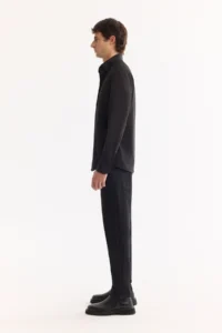 Avva Men's Black Button-down Collar Quick Drying Non-Iron Regular Fit Shirt - Image 3