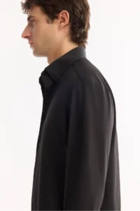 Avva Men's Black Button-down Collar Quick Drying Non-Iron Regular Fit Shirt - Image 6