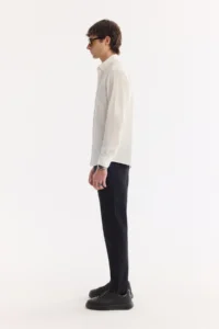 Avva Men's White Button Collar Cotton Breathable Comfort Fit Shirt - Image 3