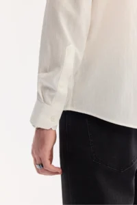 Avva Men's White Button Collar Cotton Breathable Comfort Fit Shirt - Image 5