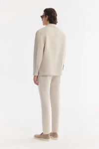 Avva Men's Beige Embroidery Collar 100% Linen Breathable Comfort Fit Shirt Jacket - Image 5