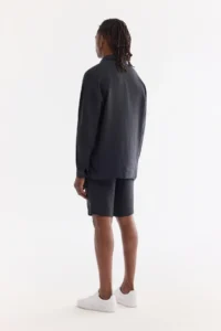 Avva Men's Black Bottom Collar Breathable Modal Blend Soft Touch Oversize Fit Shirt - Image 4