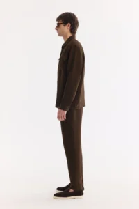 Avva Men's Brown Classic Collar Breathable 100% Linen Comfort Fit Shirt Jacket - Image 7