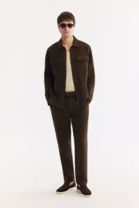 Avva Men's Brown Classic Collar Breathable 100% Linen Comfort Fit Shirt Jacket - Image 8