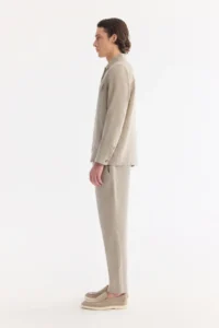 Avva Men's Gray Classic Collar Breathable 100% Linen Comfort Fit Shirt Jacket - Image 3