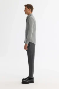 Avva Men's Gray Button Collar 100% Cotton Regular Fit Shirt - Image 3