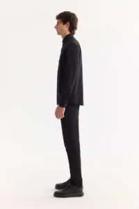 Avva Men's Black Button Collar Cotton Soft Touch Regular Fit Shirt - Image 3