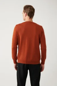 Avva Men's Tile Crew Neck Wool Blend Knitwear Regular Fit Sweater - Image 4