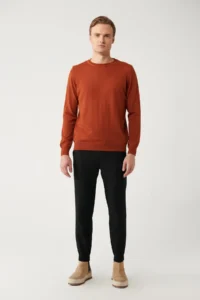 Avva Men's Tile Crew Neck Wool Blend Knitwear Regular Fit Sweater - Image 5