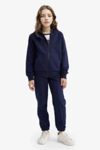 DeFacto Zippered Kangaroo Pocket Hooded Basic Sweatshirt Cardigan Girl - Image 2
