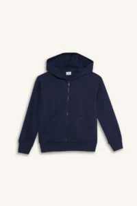 DeFacto Zippered Kangaroo Pocket Hooded Basic Sweatshirt Cardigan Girl - Image 7