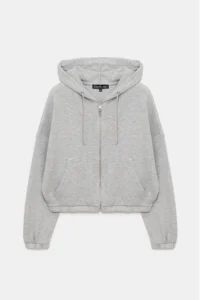 No Matter What Women's Zippered Hooded Crop Sweatshirt with Kangaroo Pocket Soft Texture