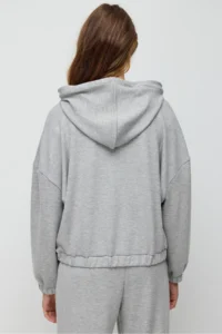 No Matter What Women's Zippered Hooded Crop Sweatshirt with Kangaroo Pocket Soft Texture - Image 7