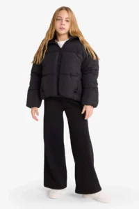 DeFacto Water Repellent Hooded Coat Girls' - Image 2