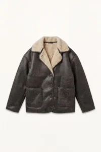DeFacto V-Neck Plush Lined Suede Look Button Coat Girl Child - Image 6