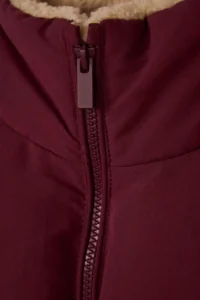 DeFacto Plush Collar Quilted Zipper Burgundy Girl's Coat H8014A8/BR170 - Image 6