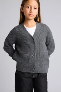 DeFacto Ribbed Knitwear Basic Cardigan Girls'