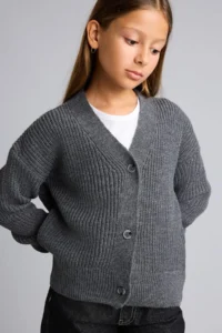 DeFacto Ribbed Knitwear Basic Cardigan Girls' - Image 3
