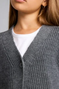 DeFacto Ribbed Knitwear Basic Cardigan Girls' - Image 4
