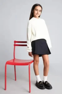 DeFacto Ribbed Knitted Crew Neck Basic Sweater Girl - Image 2