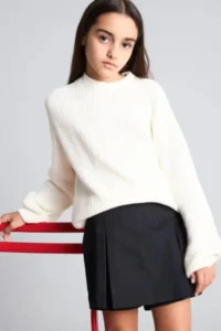 DeFacto Ribbed Knitted Crew Neck Basic Sweater Girl - Image 3