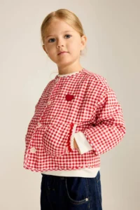 DeFacto Ultra Soft Gingham Red Baby Girl Coat I0796A5/RD70 - Image 3