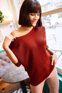 Olalook Women's Tile Selanik Loose Knitwear Sweater