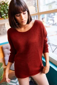 Olalook Women's Tile Selanik Loose Knitwear Sweater - Image 2