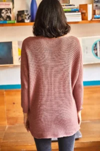 Olalook Women's Dusty Rose Selanik Loose Knitwear Sweater - Image 5