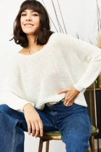 Olalook Women Ecru Thessaloniki Casual Knitwear Sweater - Image 2
