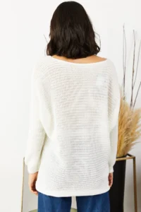 Olalook Women Ecru Thessaloniki Casual Knitwear Sweater - Image 4