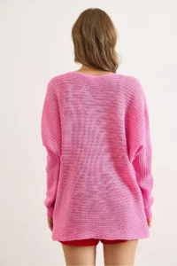 Olalook Women Fuchsia Thessaloniki Casual Knitwear Sweater - Image 3