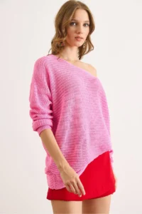 Olalook Women Fuchsia Thessaloniki Casual Knitwear Sweater - Image 5