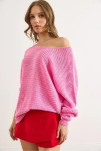 Olalook Women Fuchsia Thessaloniki Casual Knitwear Sweater - Image 6