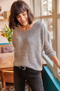 Olalook Women Gray Thessaloniki Casual Knitwear Sweater - Image 3
