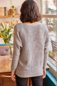 Olalook Women Gray Thessaloniki Casual Knitwear Sweater - Image 4
