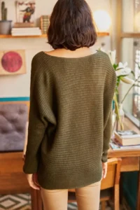 Olalook Women Khaki Thessaloniki Casual Knitwear Sweater - Image 4