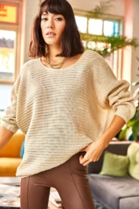Olalook Women Stone Thessaloniki Casual Knitwear Sweater - Image 2