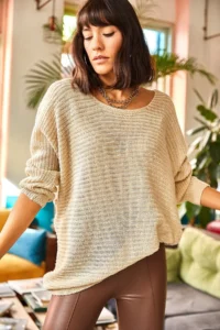 Olalook Women Stone Thessaloniki Casual Knitwear Sweater - Image 6